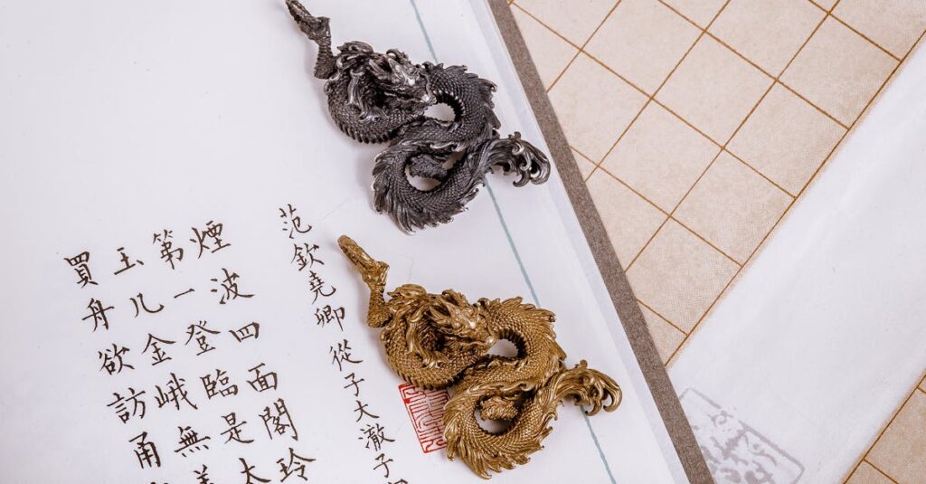 龍神のお札に祈りを込め、言霊の光が護符に宿る幻想的なスピリチュアルアート