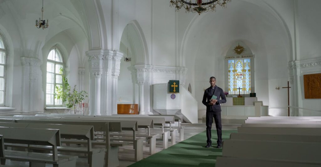 龍神のお札を迎える前に空間を清め、柔らかな光に包まれる祭壇の神聖な雰囲気を描いたアート