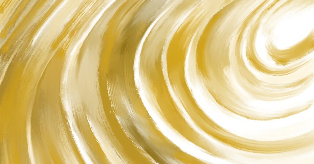 金色の龍神が天を舞い、自然の流れを象徴する光のエネルギーが放たれる幻想的なイメージ