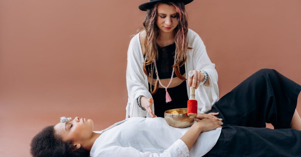 龍神・天使・眷属と繋がる瞑想と祈りのプロセスを象徴する神秘的な光景